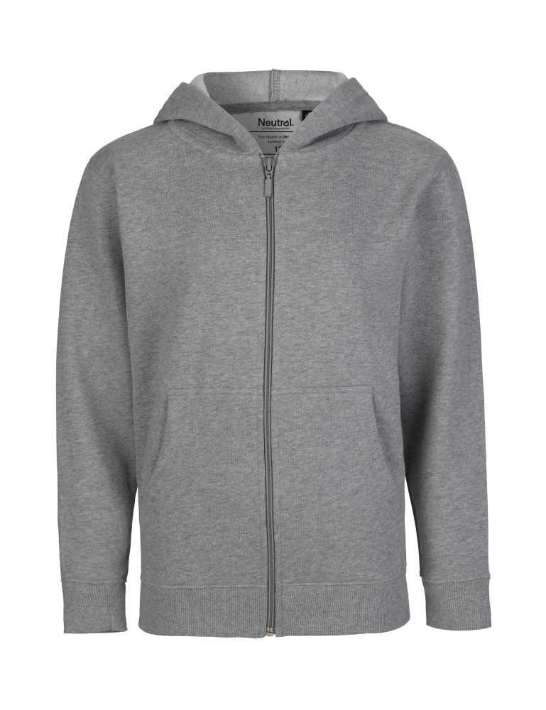 Neutral Kids Hoodie w. Zip Sport Grey