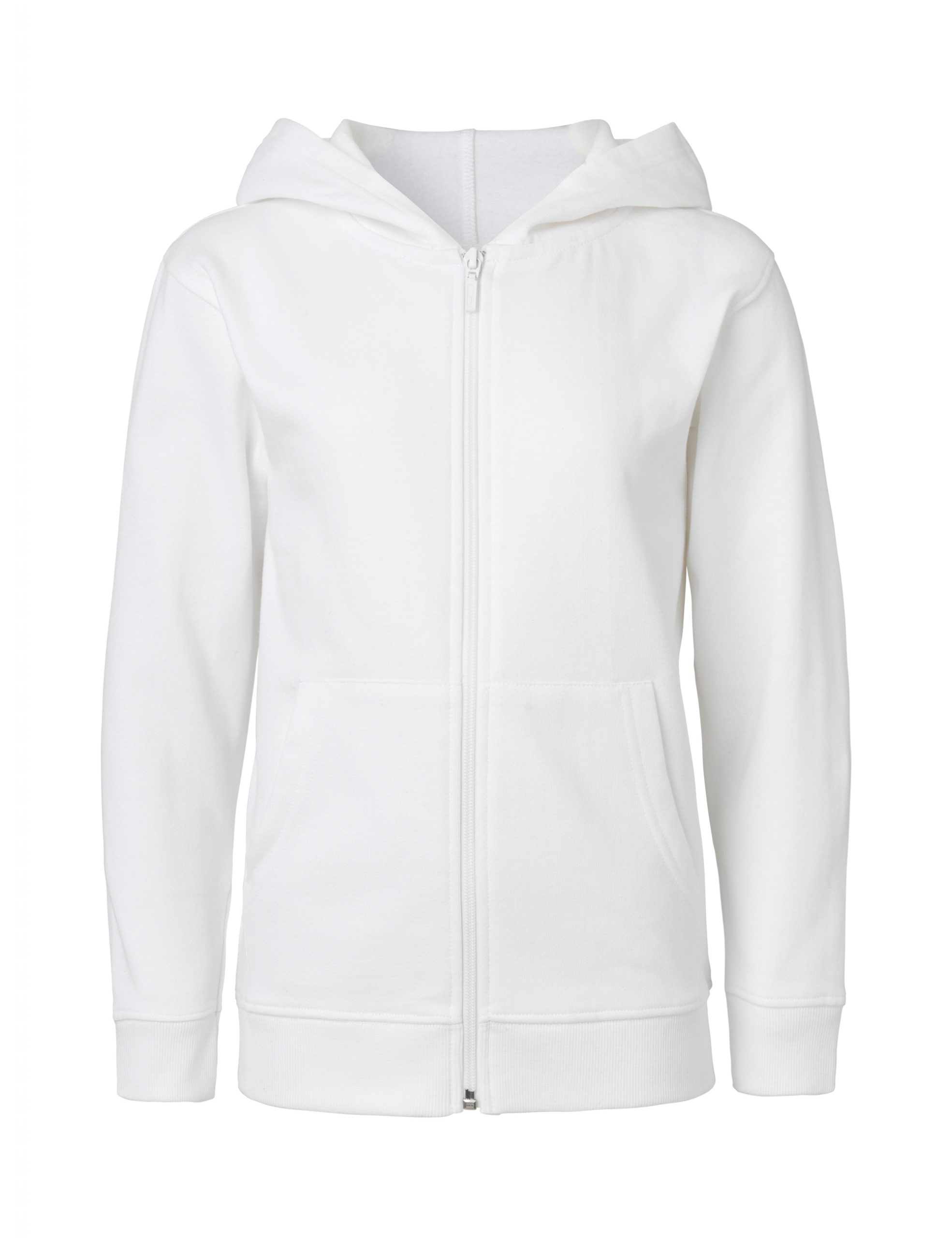 Neutral Kids Hoodie w. Zip White