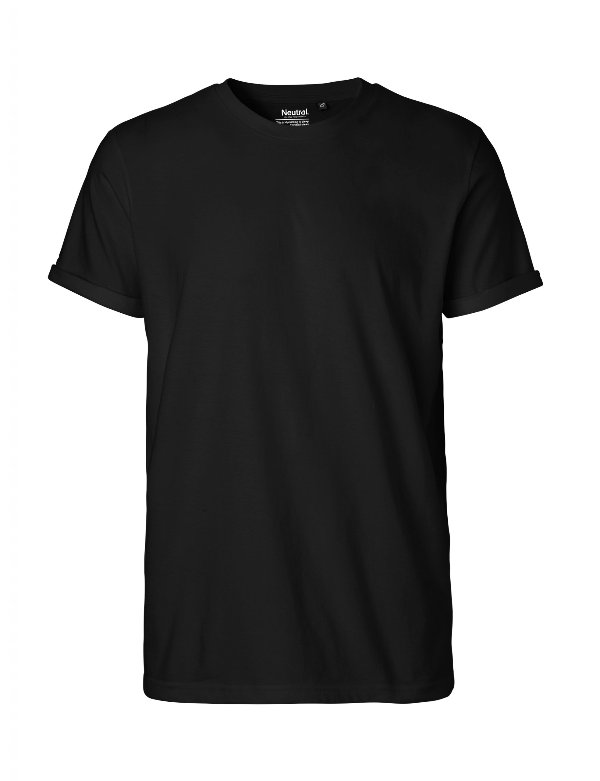 Neutral Mens Roll Up Sleeve T-shirt Black
