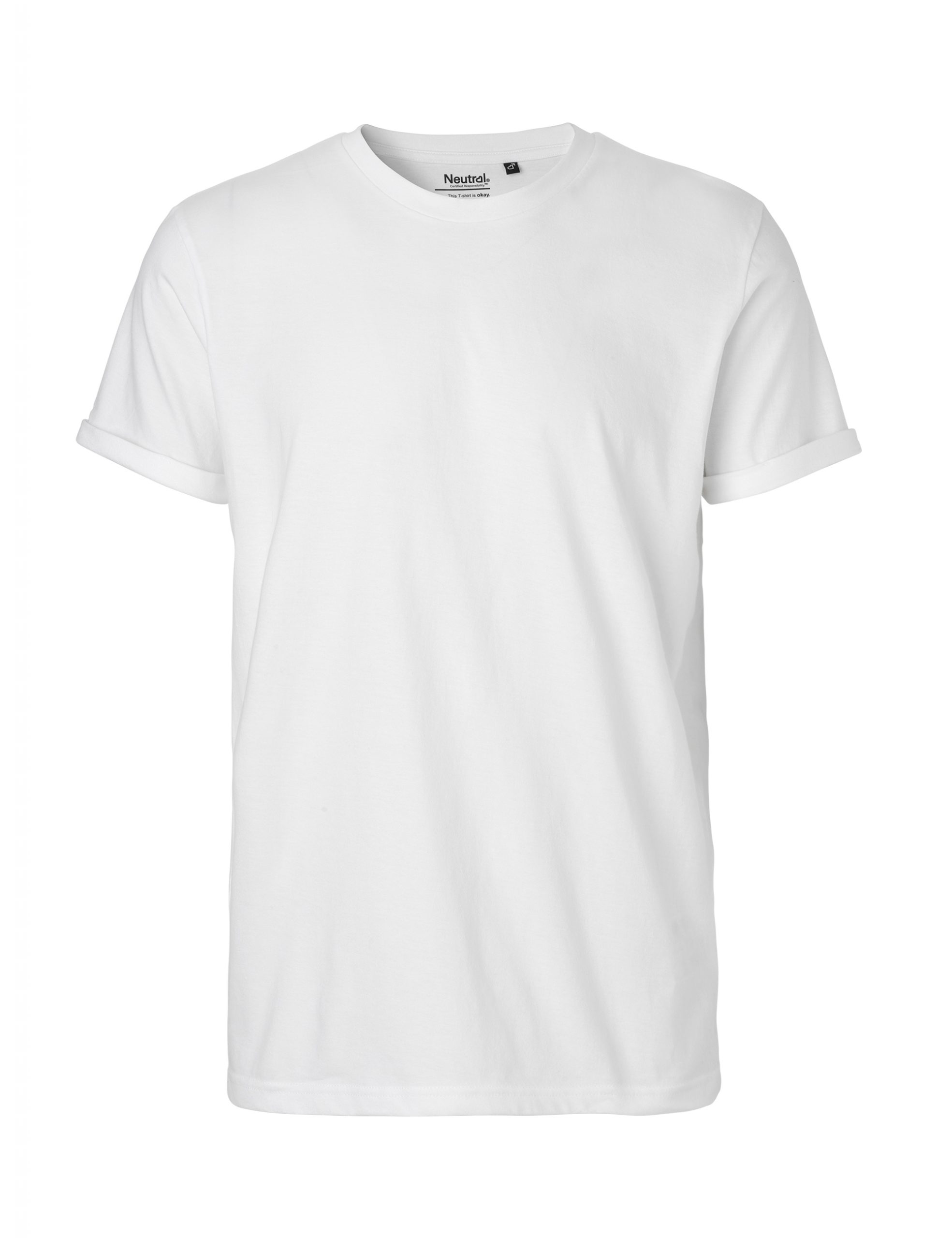 Neutral Mens Roll Up Sleeve T-shirt White