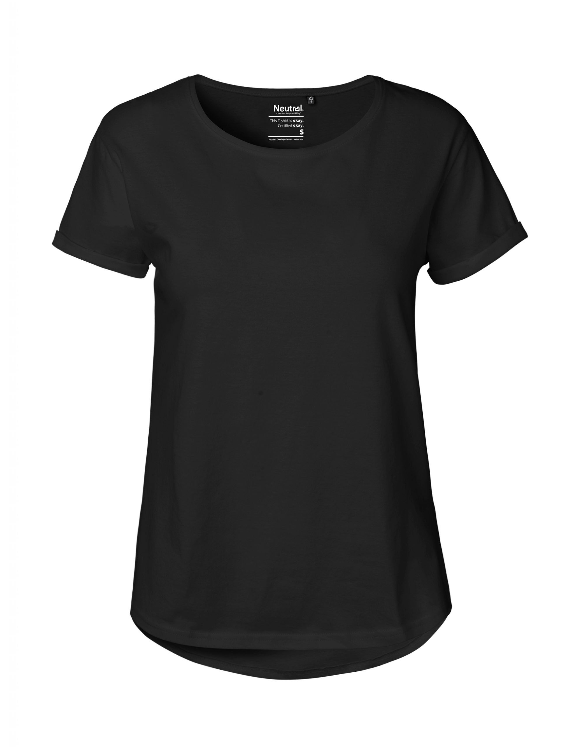 Neutral Ladies Roll Up Sleeve T-shirt Black