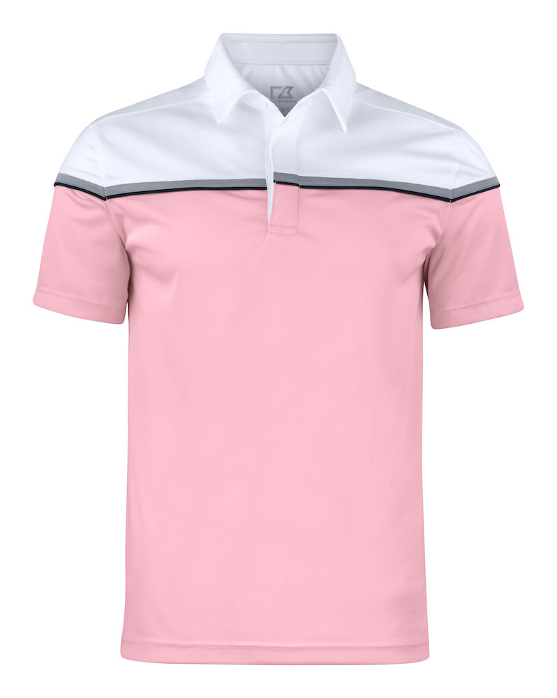 Cutterandbuck Seabeck tekninen pikeepaita Pink/White