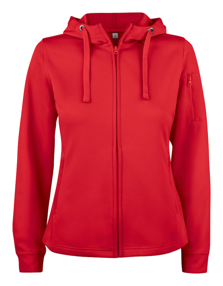 Clique Basic Active Hoody Full Zip Ladies punainen