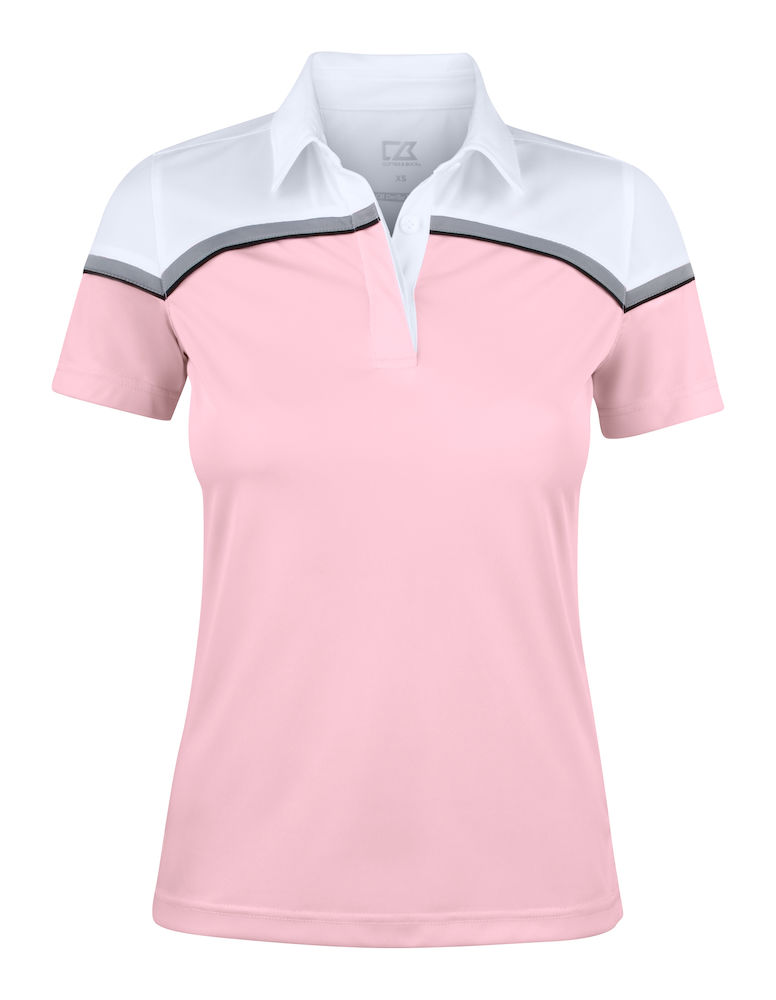 Cutterandbuck Seabeck Polo naisten tekninen pikeepaita Pink/White