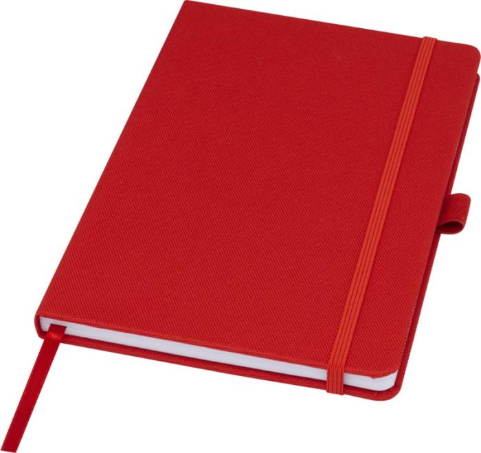 Desk-Mate® Honua A5-muistikirja kierrätyspaperista ja kierrätetyllä PET-kannella Punainen
