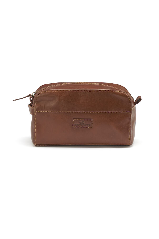 DerbyOfSweden Leather Line Toilet Case konjakki