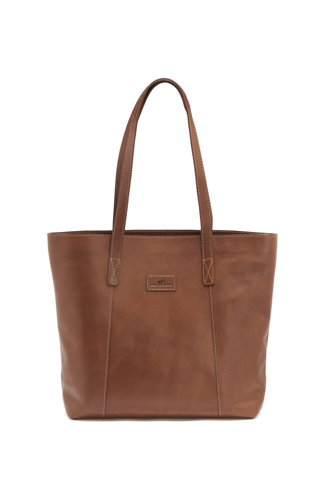 Derby Of Sweden Leather Line Tote Bag Konjakki