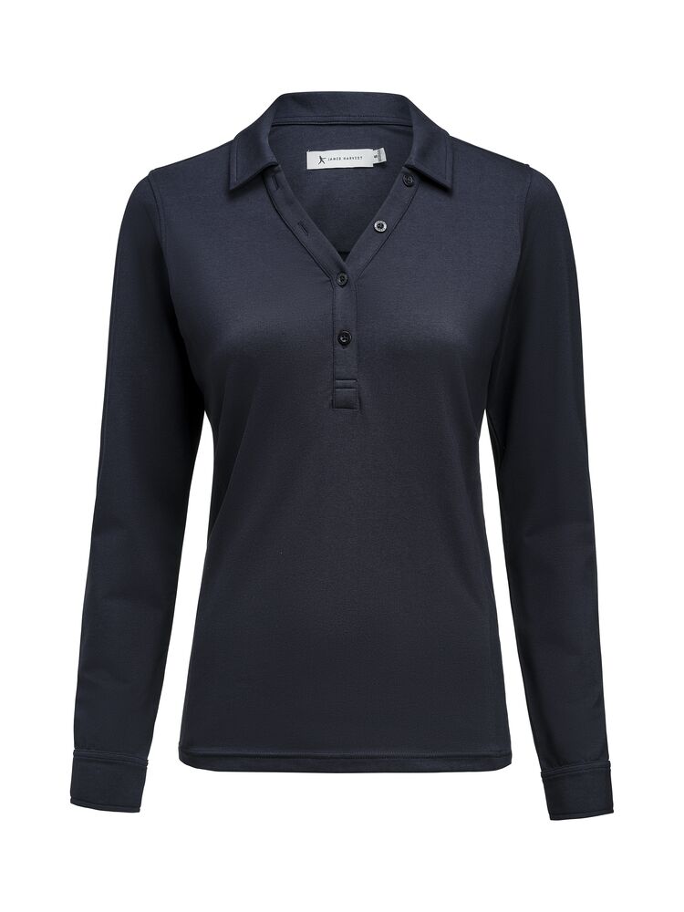 James Harvest American Supreme Polo L/S Woman Tummansininen