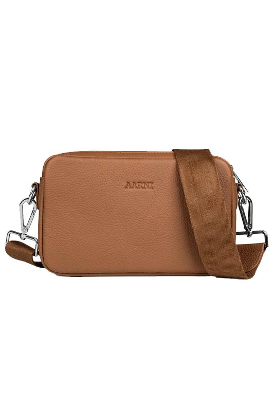 Aarni HIRVENNAHKAINEN CROSSBODY/OLKALAUKKU Cognac/Silver