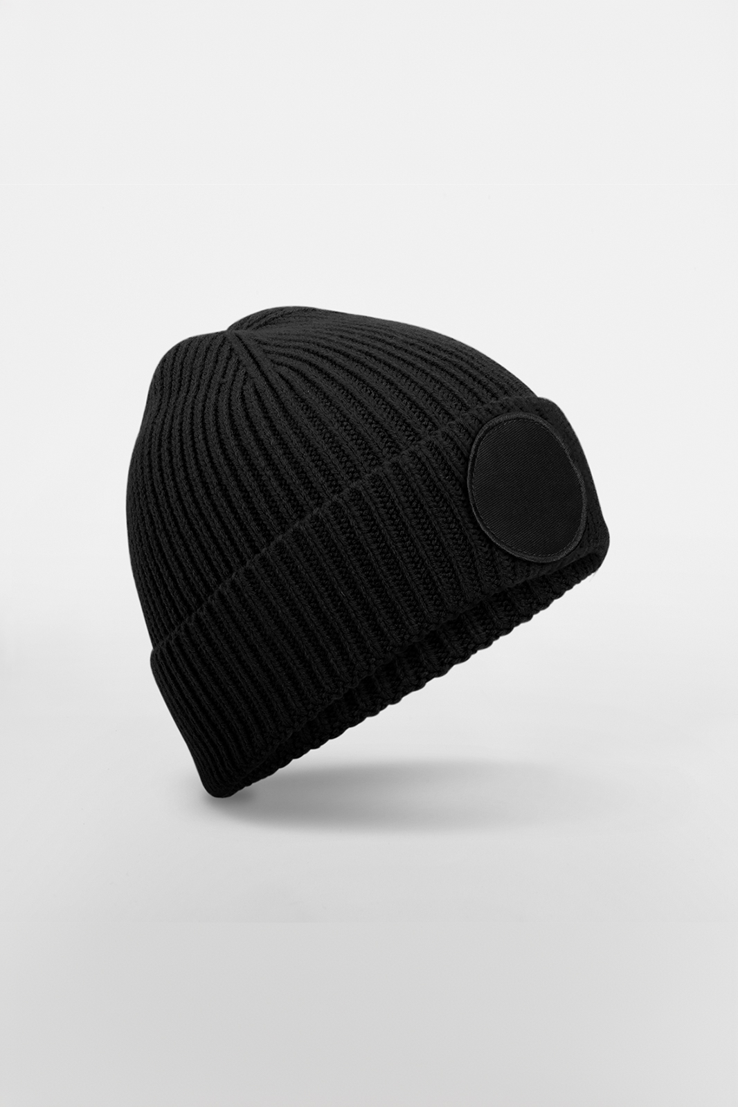Beechfield CIRCULAR FASHION PATCH BEANIE Black