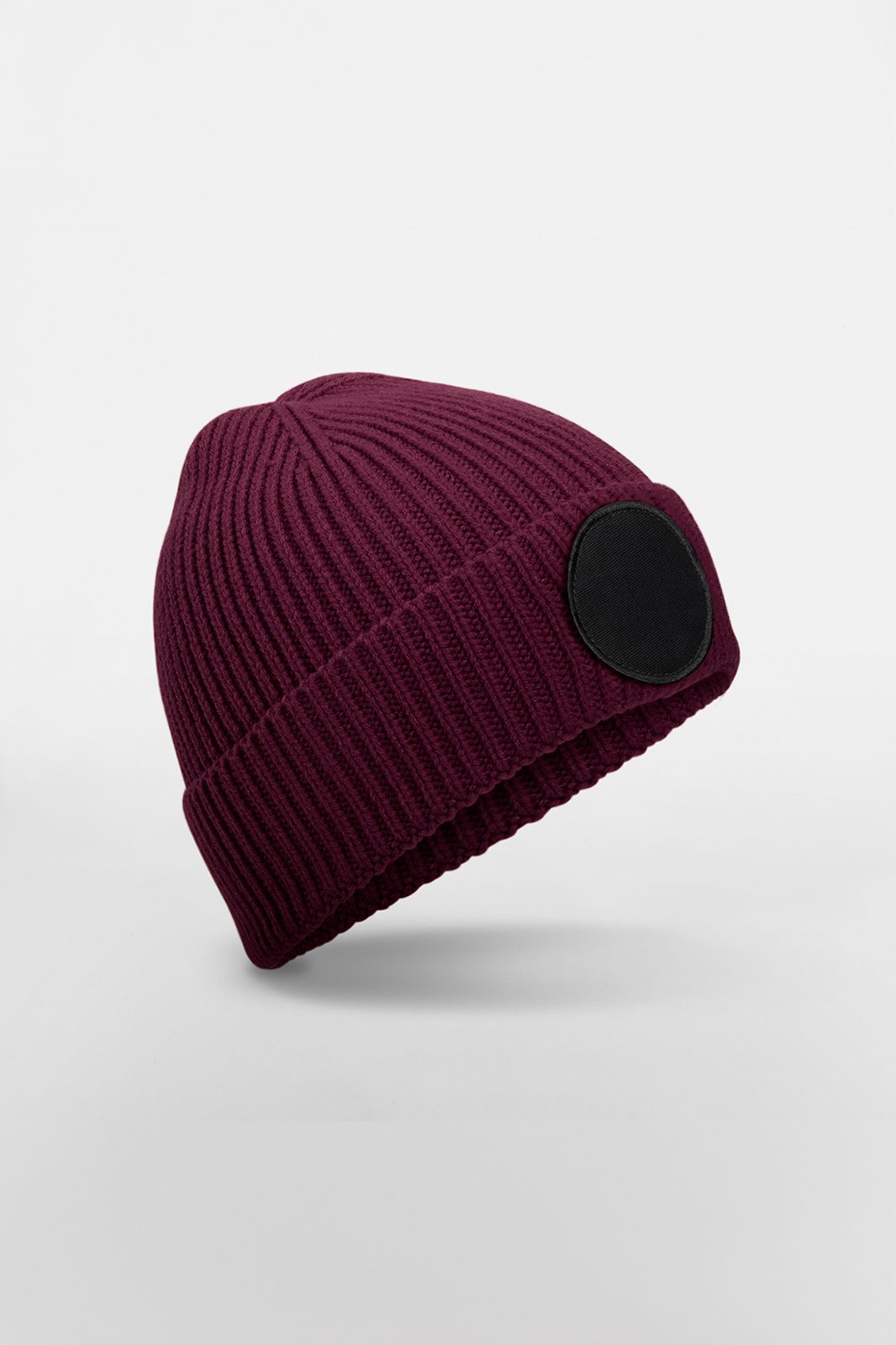 Beechfield CIRCULAR FASHION PATCH BEANIE Burgundy