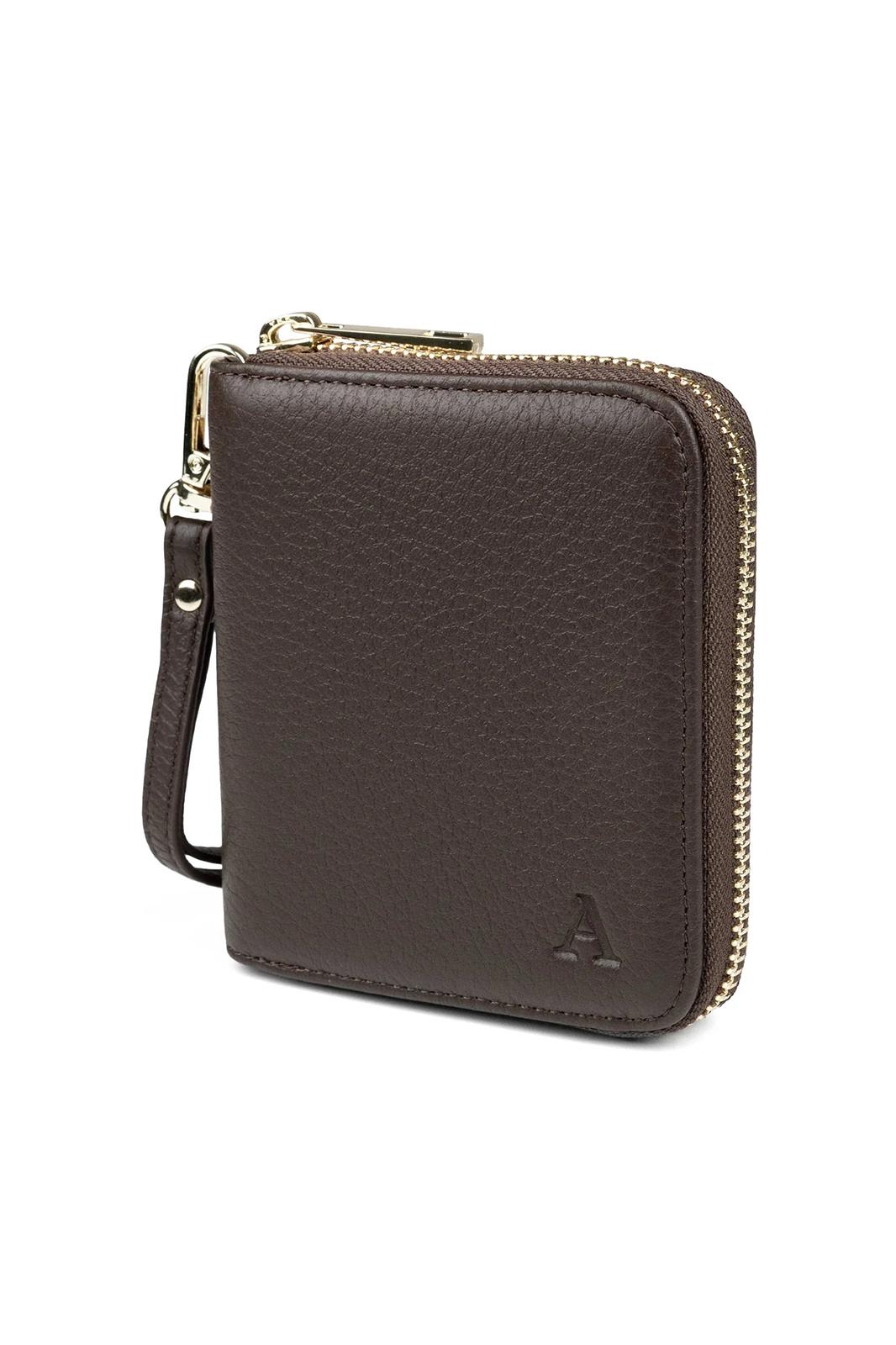 Aarni MINI CLUTCH LOMPAKKO Dark Brown/Gold