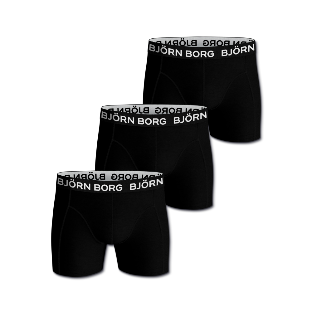 Björn Borg Boxer Solid 3-p Underwear Black
